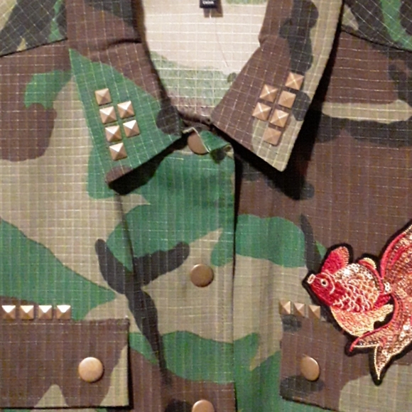 Indigo moon camo embellished fish jacket - Picture 6 of 6